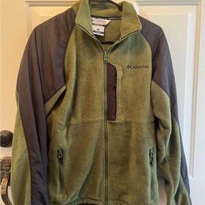 Columbia Olive and Charcoal Fleece Jacket